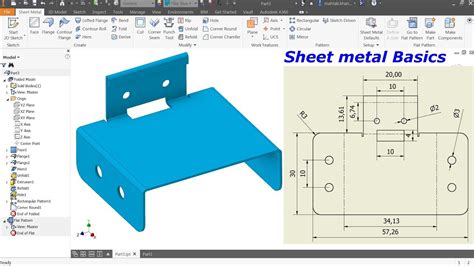 inventor sheet metal drawing|inventor sheet metal flat pattern.